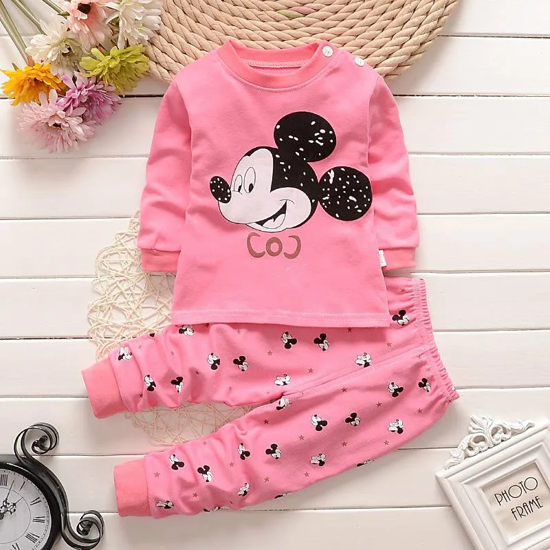 

New Children's Autumn Cotton Boys and Girls Baby Cotton Home Service Underwear Set Children's Long Pants Pajamas Baby Clothes