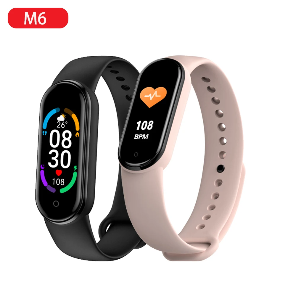 

2021 Newest M4/M5/M6 Smart Bracelet Watch Fitness Tracker HeartRate BP Monitor Screen IP67 Waterproof For Mobile Phone 5 Colors, 4 colors