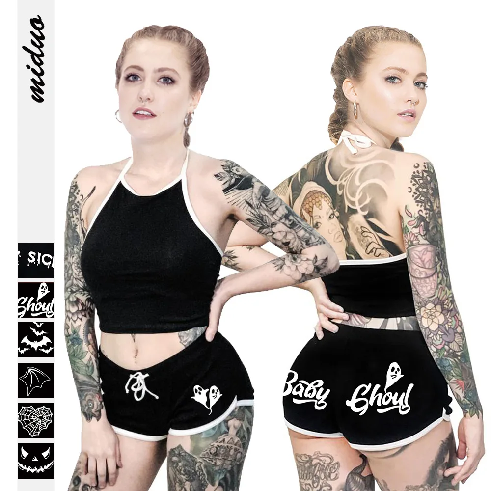 

2021 New Design Ladies Sport Shorts Digital Printing Beach Biker Shorts, Multicolor
