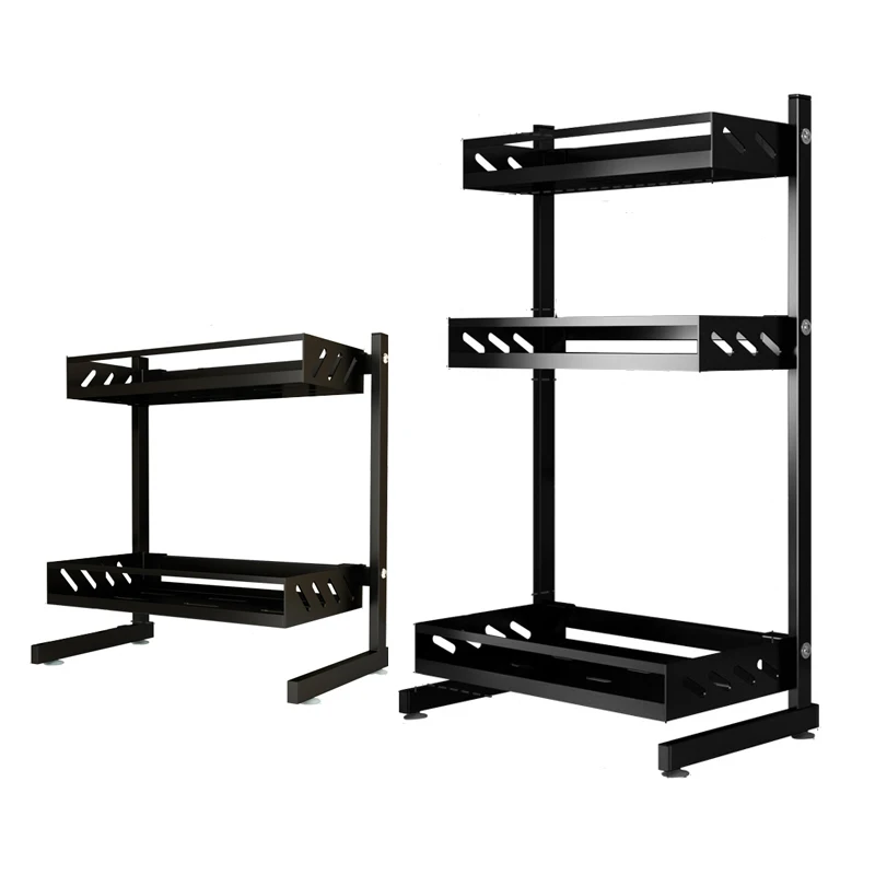

New Promotion Stainless Steel Kitchen Countertop Spice Rack Knife And Fork Holder, Black