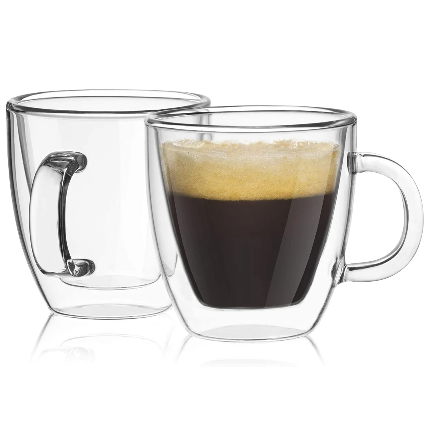 

Amazon hot selling high borosilicate glass cup double-layer Mug, Transparent