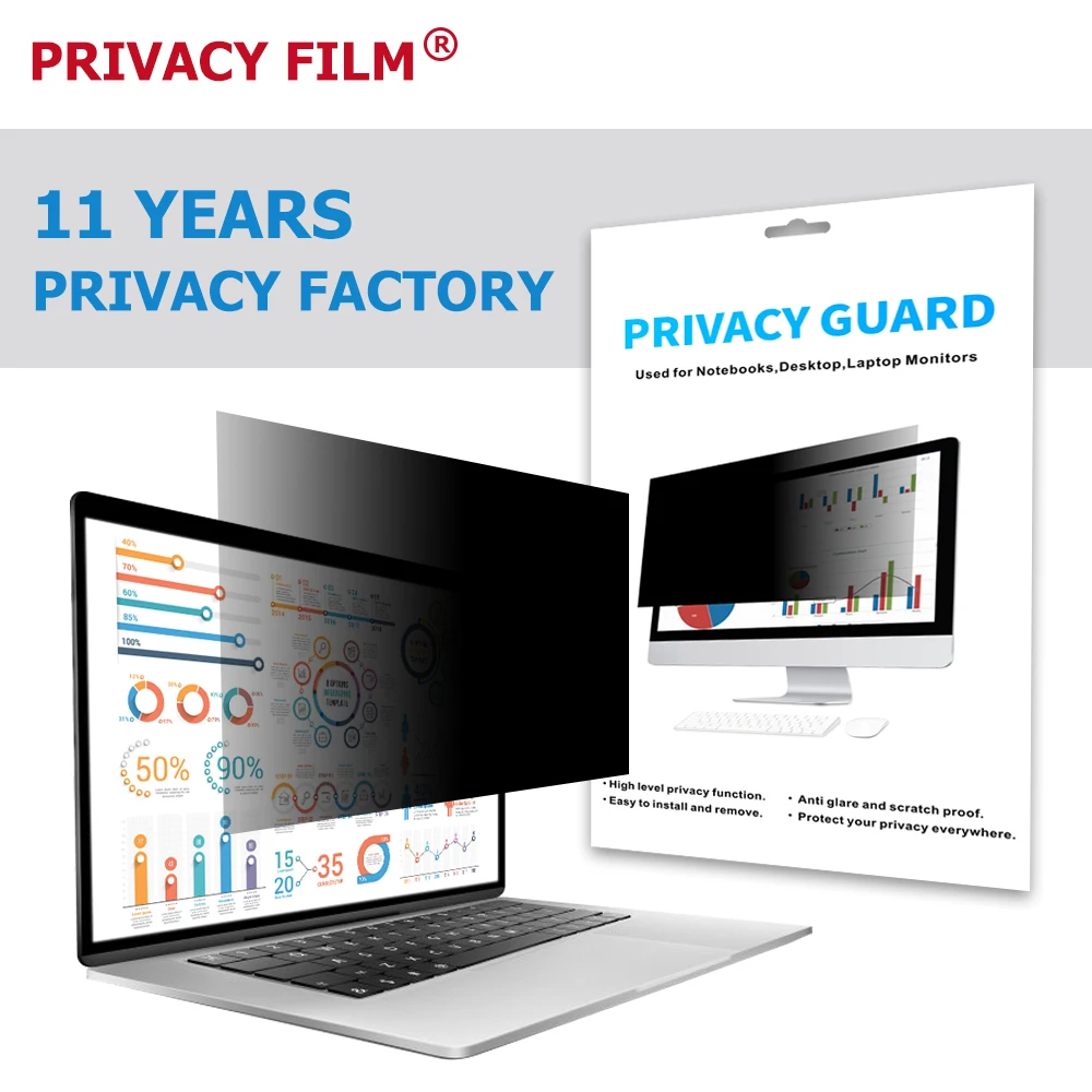 

Top Sale on Amazon Factory Supplier Laptop Privacy Screen Protector 2020 Hot Product Laptop Privacy Filter For MacBook Air 13.3, Light black