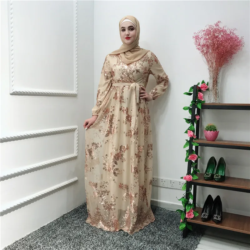 

Latest islamic floral shinning sequins luxury full length EID muslim maxi dress abaya dubai, White,beige ,wine red,black navy,dark green,gray