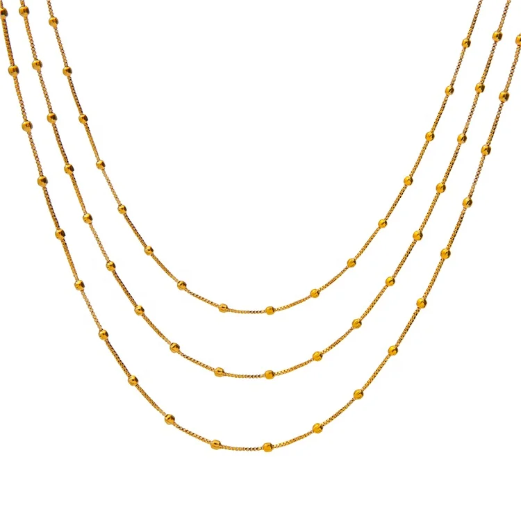 

Delicate 18k Gold Filled Thin Skinny Link Chain Necklace Copper Layering Choker Necklace For Women