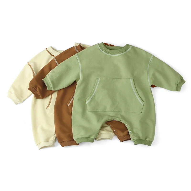 

Cotton Infant Summer Newborn Clothes Sweater Jumpsuit Baby Soft Long Sleeve Romper Frogsuit, Picture