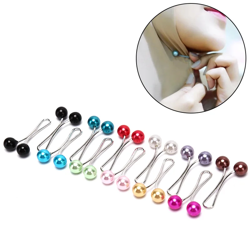 

2021 Cheap Price Ladies U-shaped Needle Pearl Scarf Clip Muslim Scarf Accessories Neck Clip Hijab Headscarf Pin