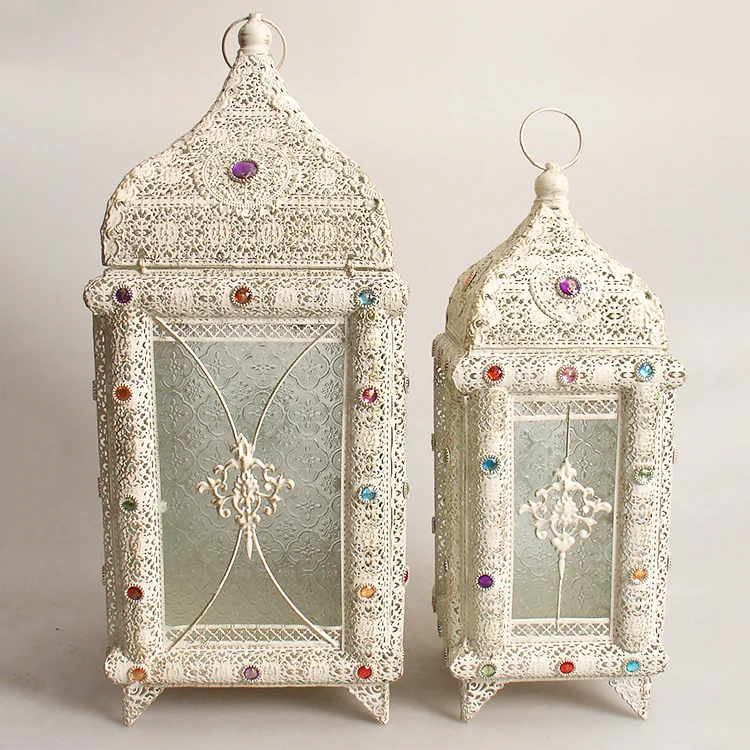 
Wholesale rusty Metal Moroccan LED Candle Lanterns garden decoration wedding lantern 