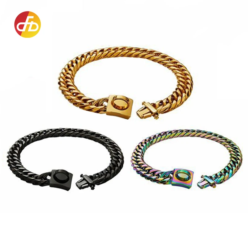 

16mm new spot cross-border 316L titanium steel stainless steel dog leash metal neck of dog collars, Customized color