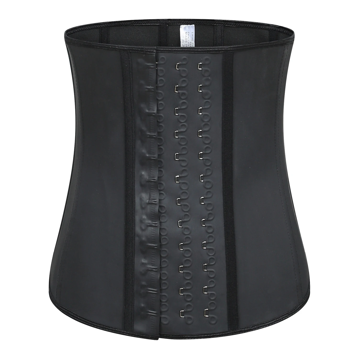 

Langqin 100% latex waist trainer women belt 9 steel boned sauna slimming shaper loss weight corset cincher with for ladies, Black