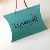Custom logo human hair bundle hair extension Blue packaging pillow box
