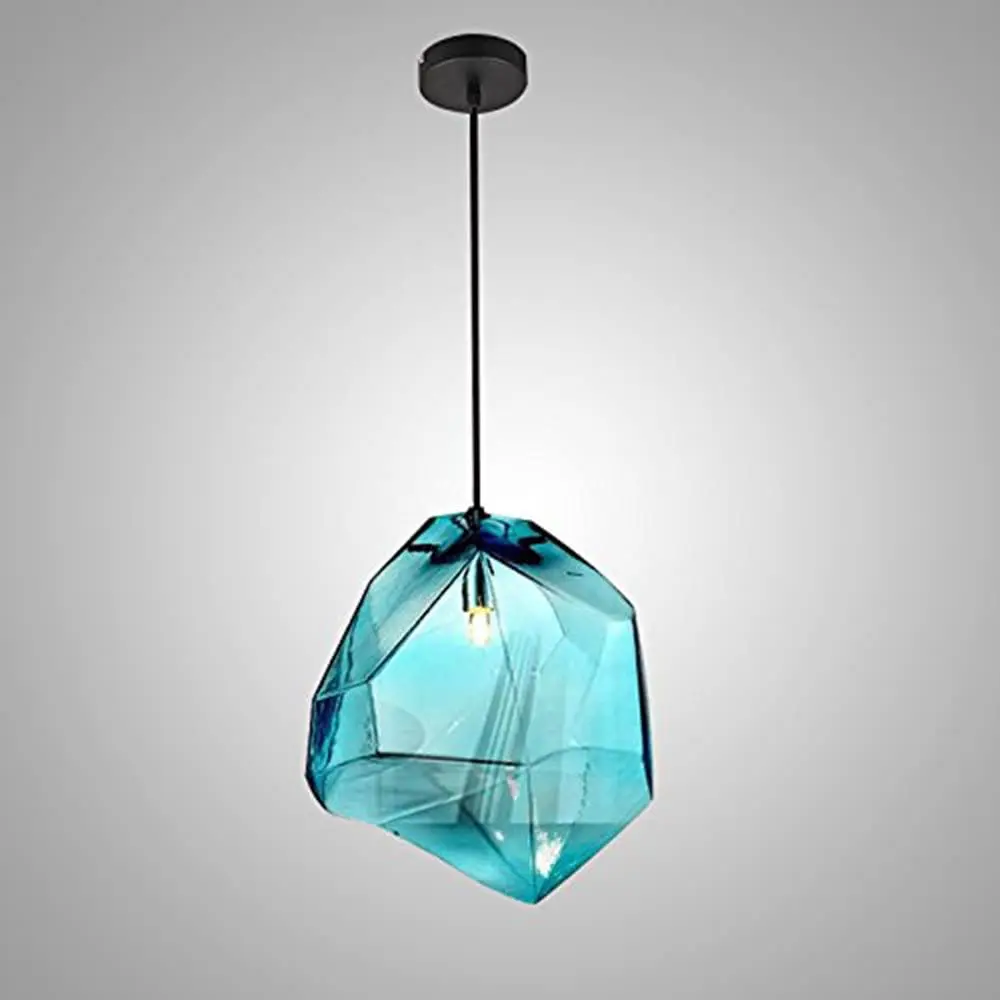 Contemporary Stone 1-Light Mini Glass Pendant Light for Dining Room