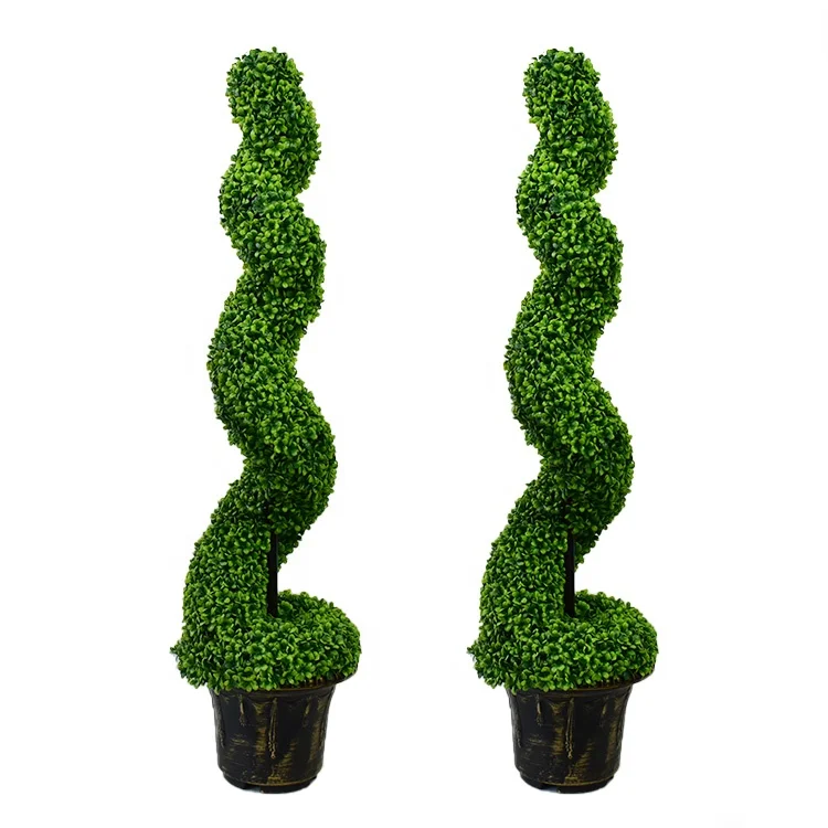 

Synthetic spiral plant tree artificial topiary large boxwood bonsai tree for indoor home decoration