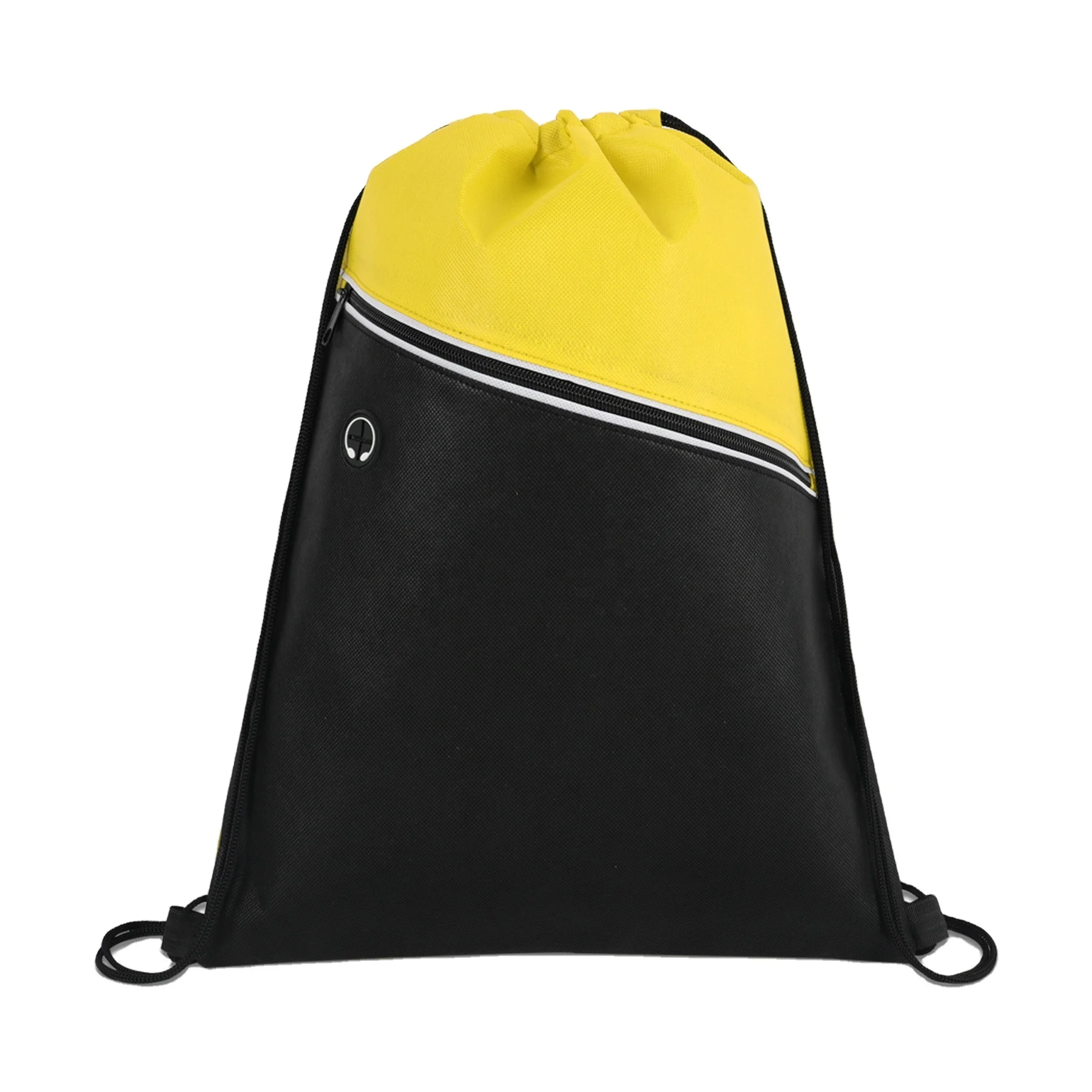 

Two-Tone Custom Logo Non Woven Drawstring Backpack bag