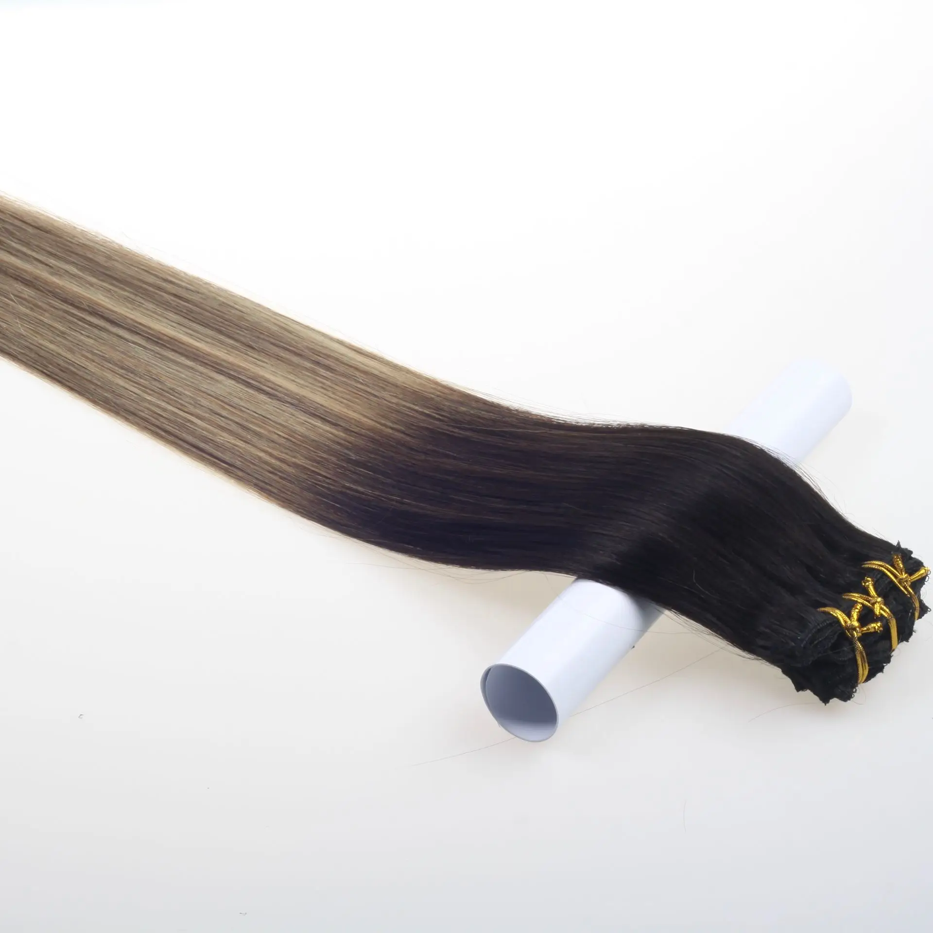 

Double Drawn Stock Salon Quality Brazilian Hair Clip In Extensions Balayage Color Virgin Human Hair Clip Ins Hair Extension