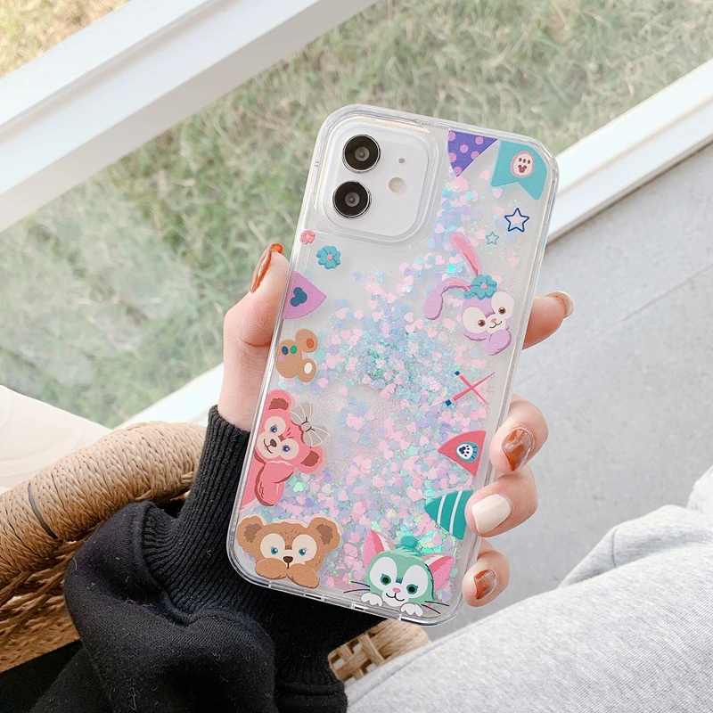 

Rabbit Liquid Floating Sparkle Quicksand Glitter Phone Case For iPhone 12 Pro Max, Mixed colors