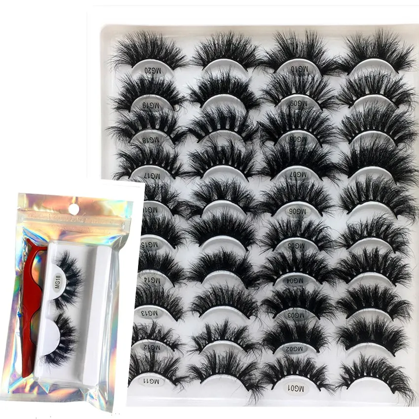 

20mm fluffy vegan mink eyelashes 3d mink lashes wholesale dramatic curly mink eyelashes set with applicator