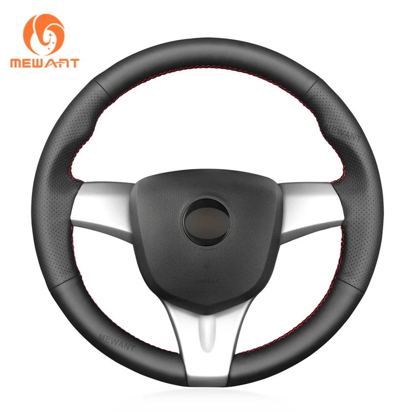 

MEWANT Automobile Leather Custom Steering Wheel Cover Car Accessories Interior Decorative Cover Wholesale For Chevrolet Spark EV