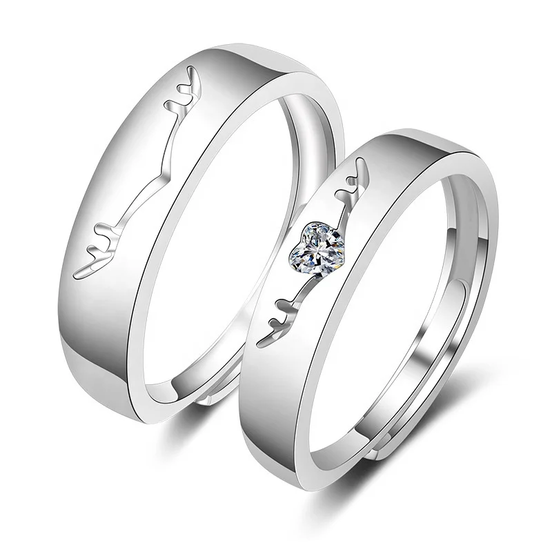 

Romantic Sweet Couple Ring Jewelry Fashion Charm Christmas Ring, White