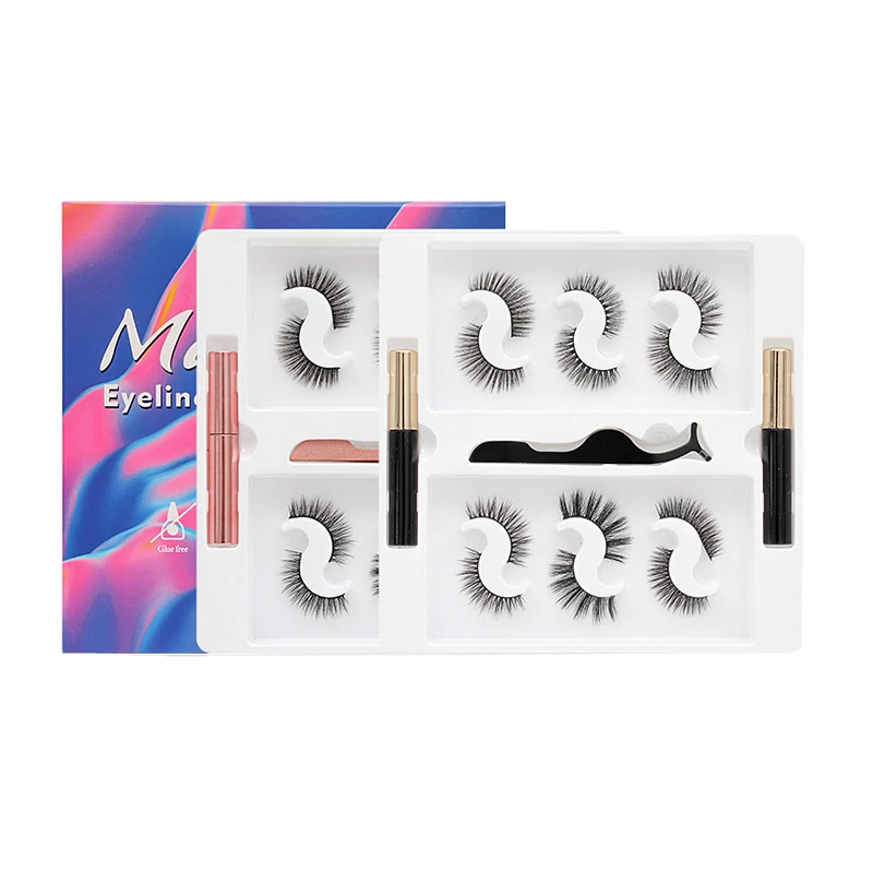 

magnetic lashes 3 pair set 2021 magnetic eyelashes mink 5 pair with magnetic eyeliner glue pen