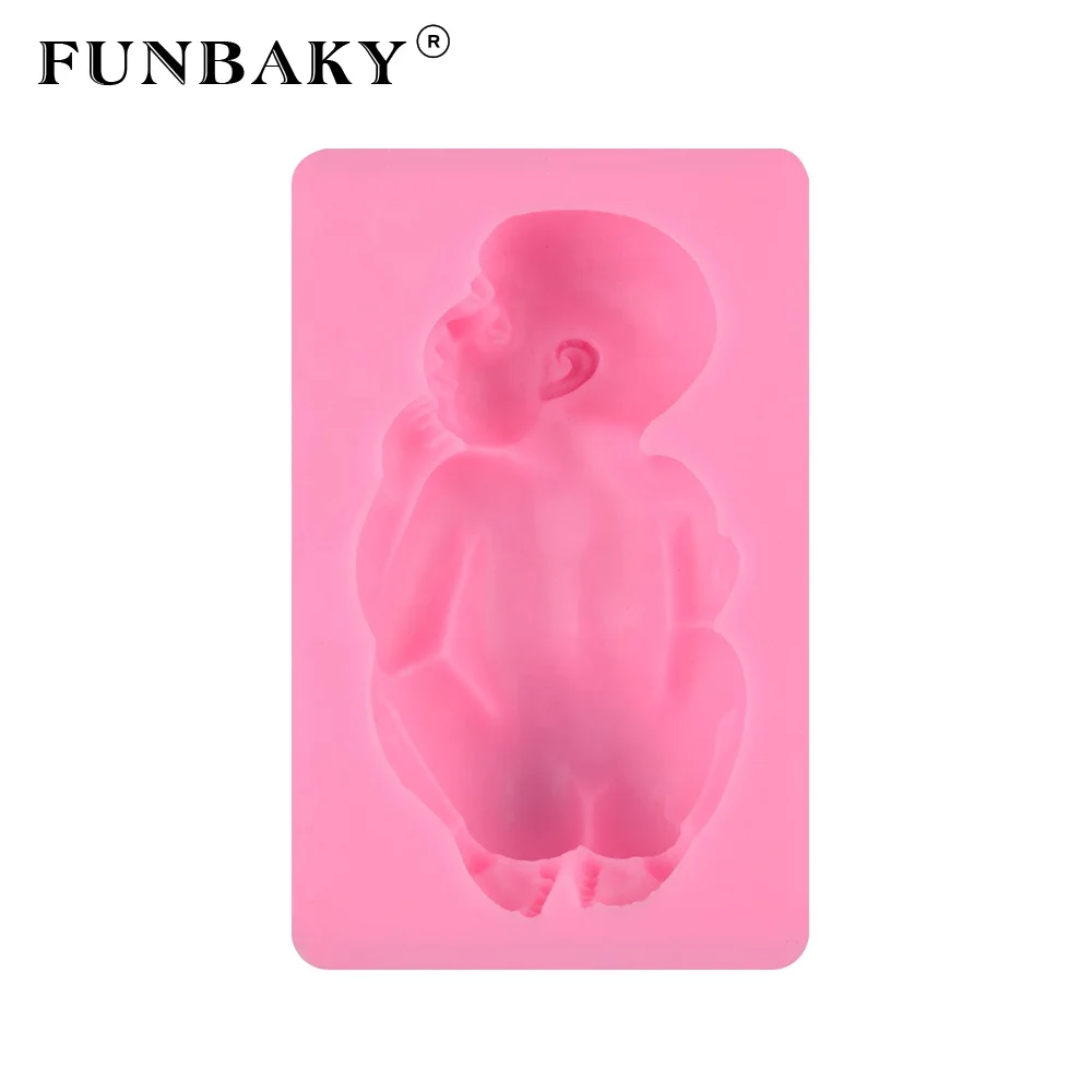

FUNBAKY JSF057 baby shape mousse cake mold 3d pattern silicone molds cake decorating tools, Customized color