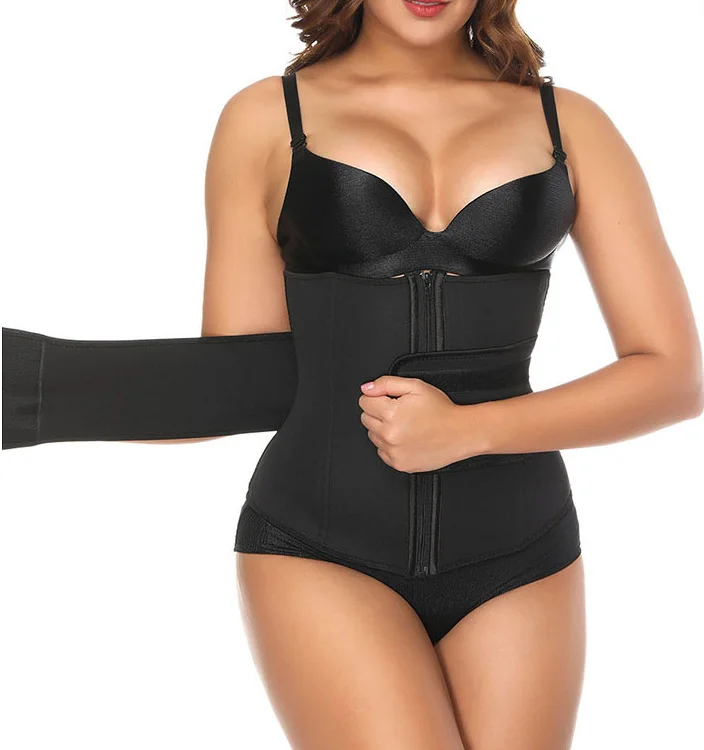 

High Compression Zipper Plus Size Neoprene Waist Cincher Corset Underbust Body Shaper Sweat Waist Trainer