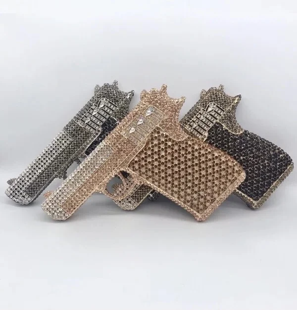 

Crystal Evening Bags Gun Purse Rhinestone Gun Handbags/, Customized