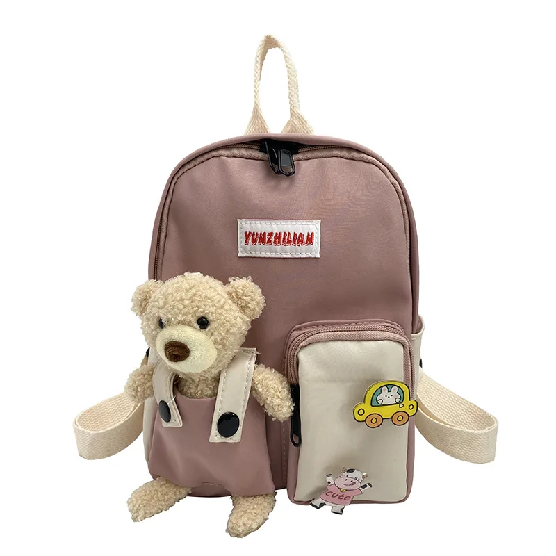 

2021 Korean New Kindergarten School Bag Cute Durable Cartoon Children Backpack for Girls Boys, White,yellow,blue,black,pink