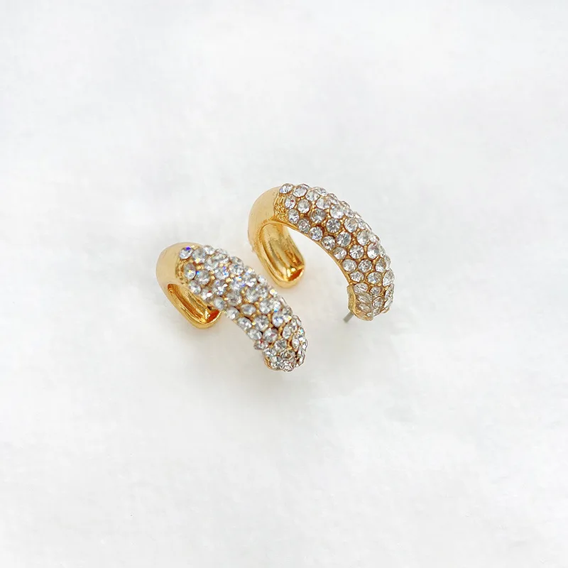 

2021 Hot Sale Fashion Classic Alloy Zircon Diamond Hoop Earrings Jewelry For Women E0716