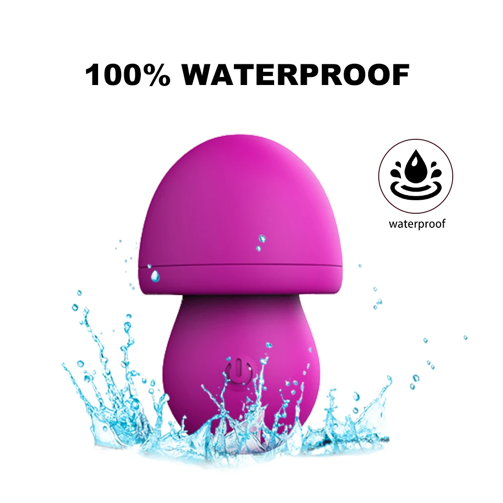 Mushroom Shape Powerful Sucking Tongue Vibrator Silicone Soft Material Waterproof Rechargeable 1455