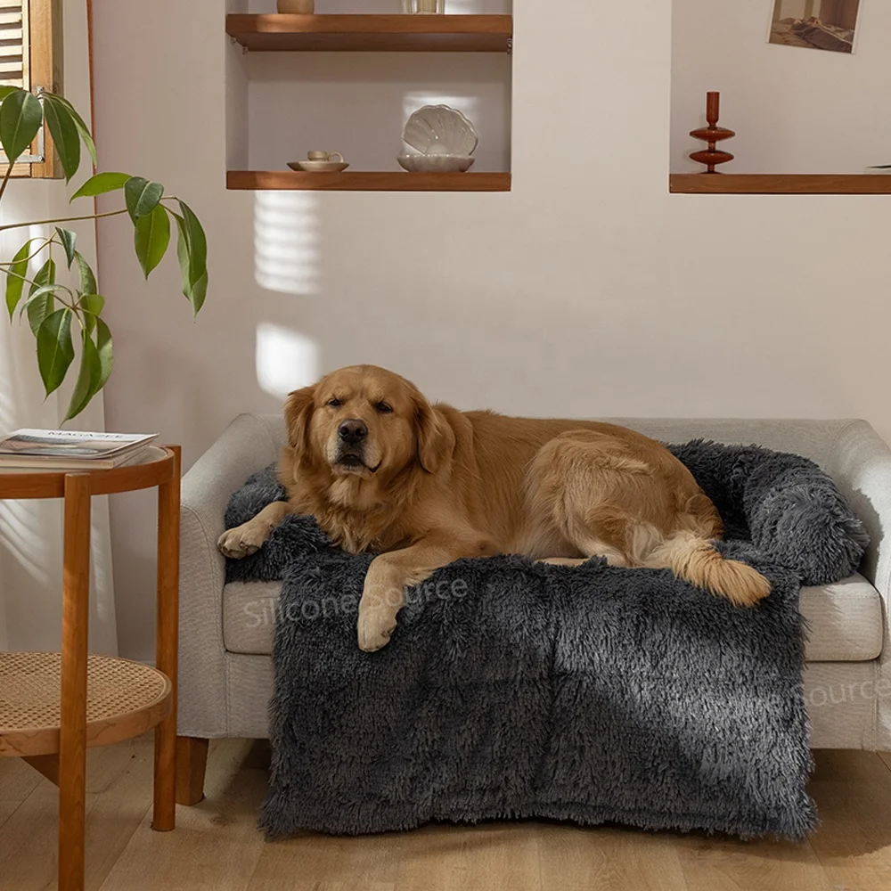 

New Design orthopedic pillow dog sofa cover Long Plush Calming Foldable Blanket pet products dog couch mats