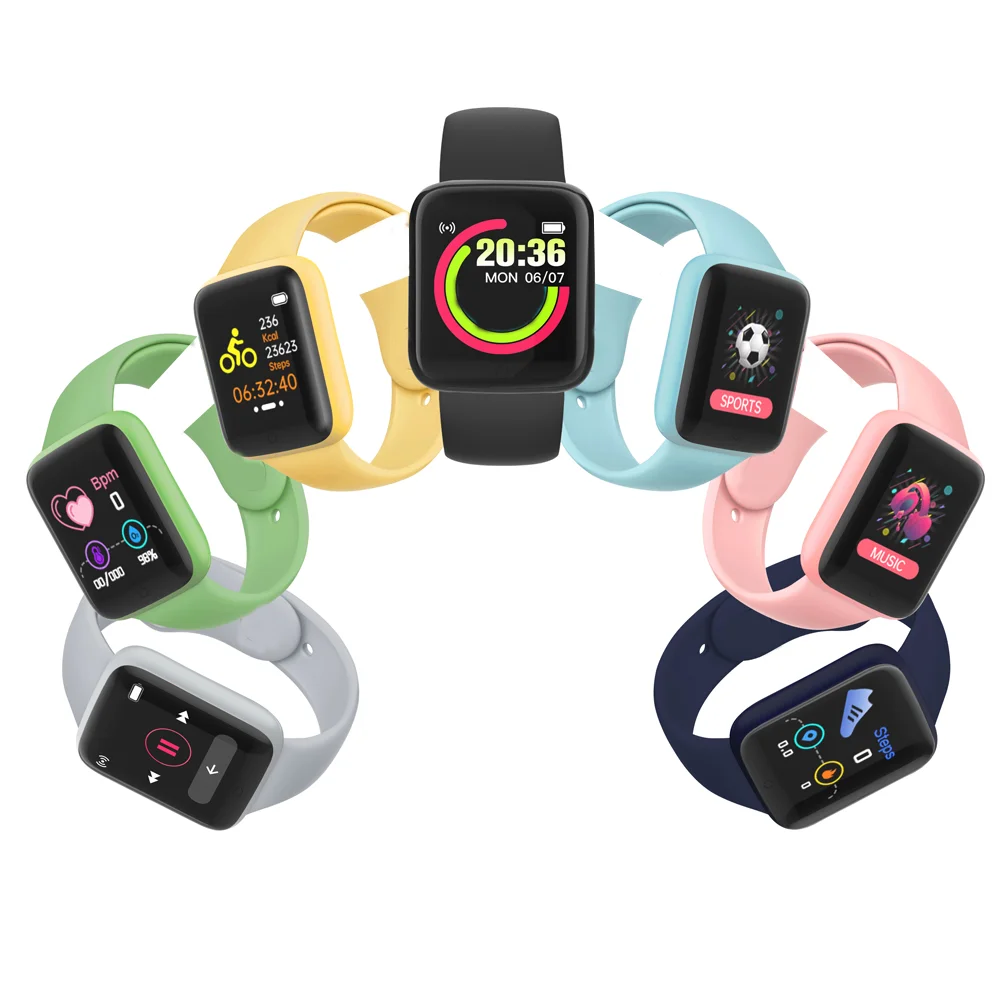 

Macaron colors D20 Heart Rate Monitor Sport Y68 Smartwatch D20 B37 Smart Watch Smart Bracelet, Customized colors