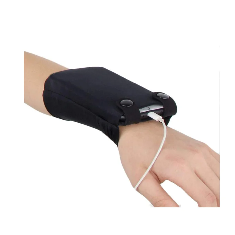 

2020 New Arrival Wrist Bag Forearm Band Cell Phone Holder Wristband Pouch Bag For iphone, Black