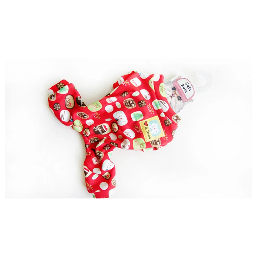 

High Quality Soft Pet Dog Apparel Cute Cotton Printed Four Legs Matching Christmas pajamas with dog, Many colors