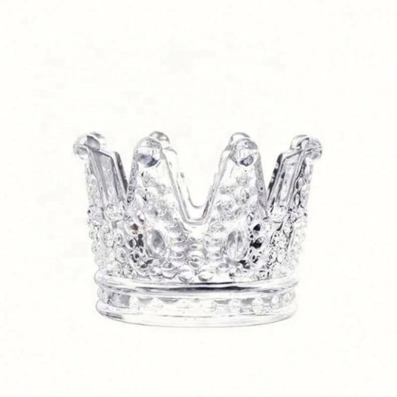 

Glass Cute Crown Creative Trendy Personality Ashtray, Gold/transparent