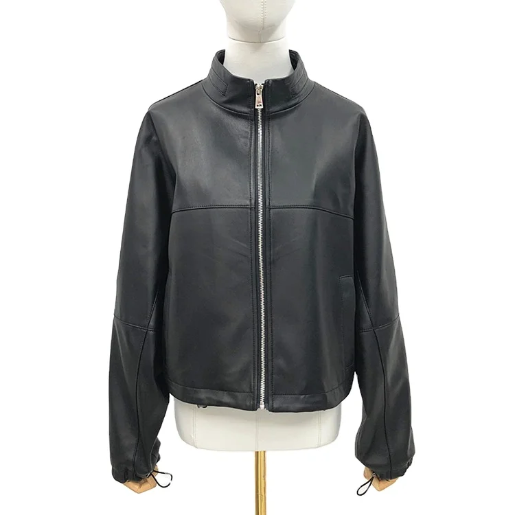 

Factory Wholesale Sheep Leather Jacket For Ladies Women Genuine Hot Leather Coats With Zipper, Customized color