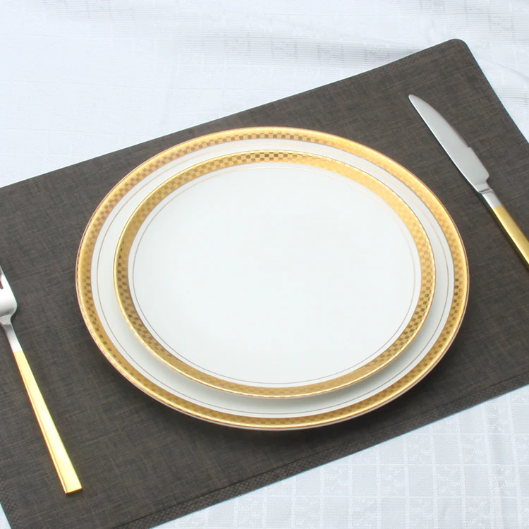 

Hot sale ceramic dinning sets plate wedding porcelain plates gold set dinnerware