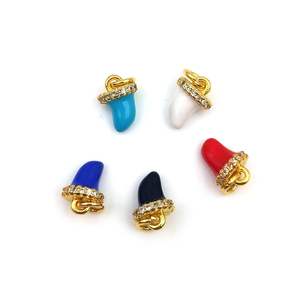

jewelry accessories colorful enamel pendant cubic zirconia micro pave tiny pacifier charms for diy bracelet necklace earrings, As picture shows