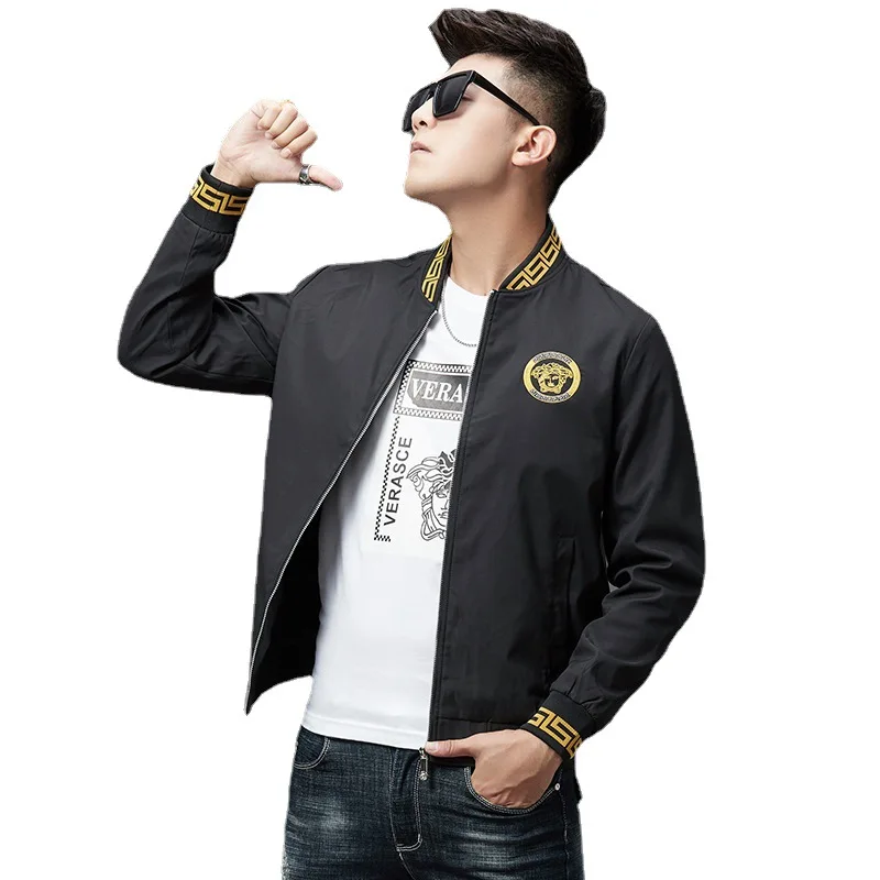 

Spring and Autumn New Men's Jacket Casual Embroidery Coat