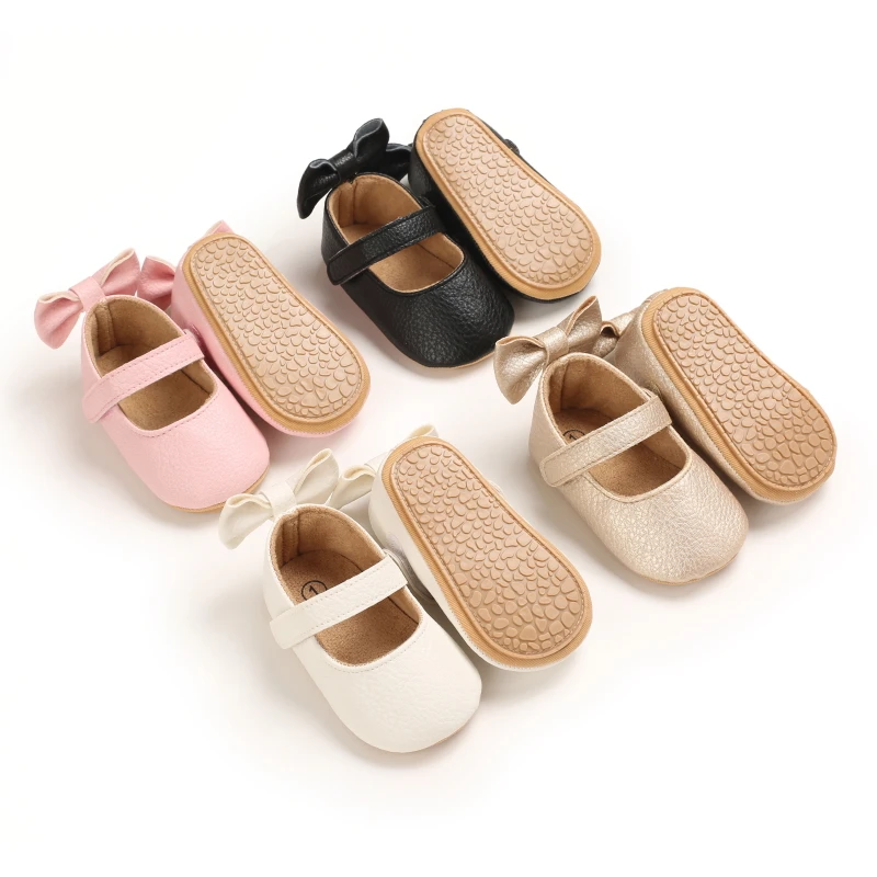 

New fashion pink gold PU leather soft-sole 0-18 months infant toddler party dress baby shoes for girl, 4 colors