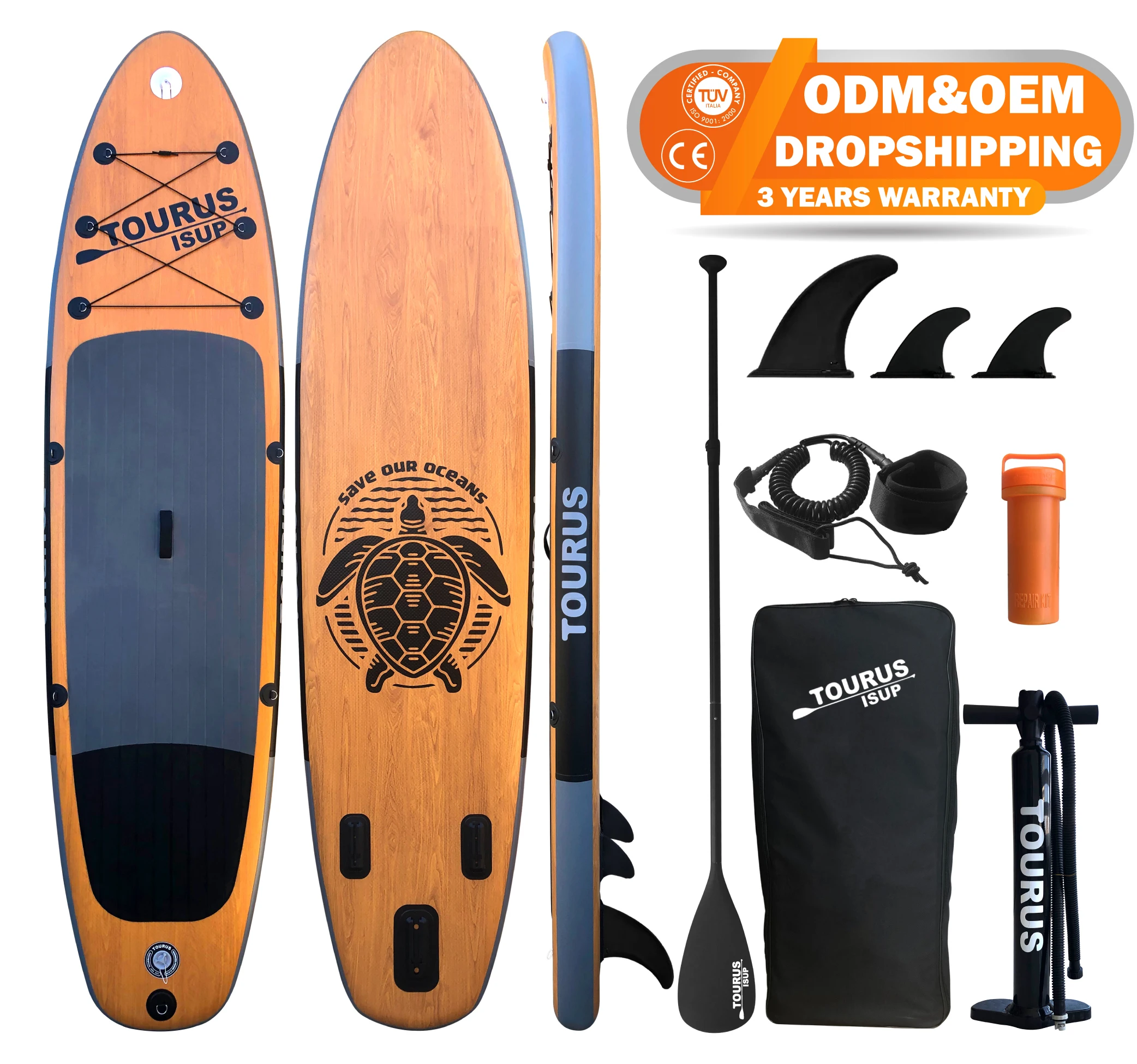 

TOURUS 7 days to ship high-end wood grain surfboards, Customized