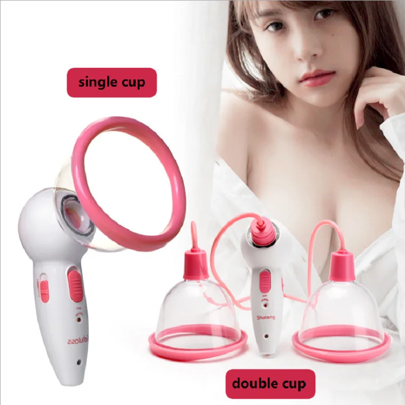 

Lady Use Silicone Massaging Shield Electric Breast Pump Breast Massage Enlargement Nipple Cupping Massager