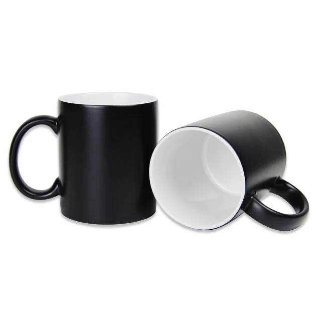 

2021 Hot selling 11oz custom sublimation magic mug personalized color changing mug, Black