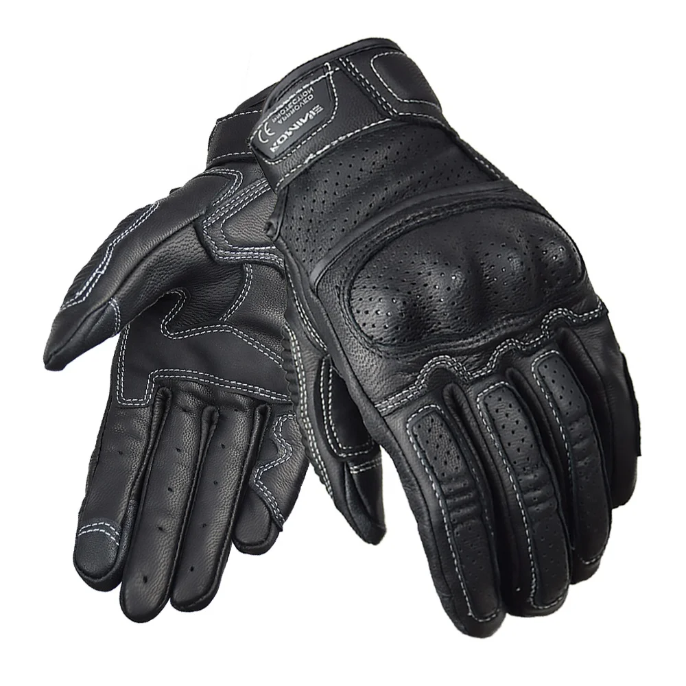 

Summer Motorcycle Riding Gloves Men Touch Screen Motorcycle Leather Gloves Vintage Motocross Moto Gloves Full Finger Breathable