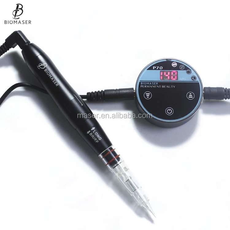 

Free Shipping Portable Biomaser P70 Permanent Makeup Machine Kit Tattoo Gun Set For Eyebrows Tattoo Pen With Speed Display