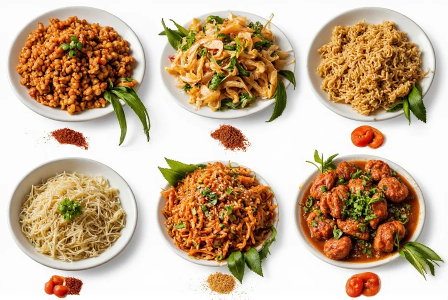 Various Asian dishes with different chili sauce substitutes