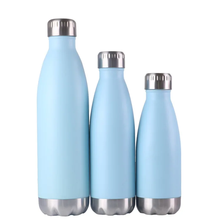 

Popular design Austenitic stainless steel bottom cola shape water bottle with steel bottom, Customized color acceptable