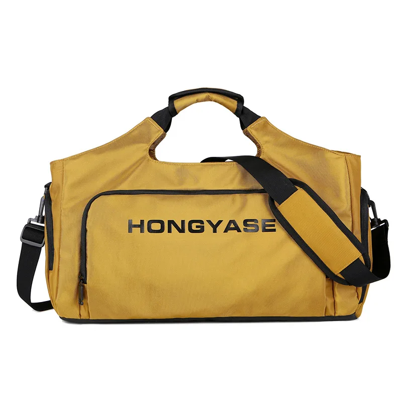 

Portable travel bag, large capacity dry and wet separation independent shoe position gym bag yoga bag, Yellow