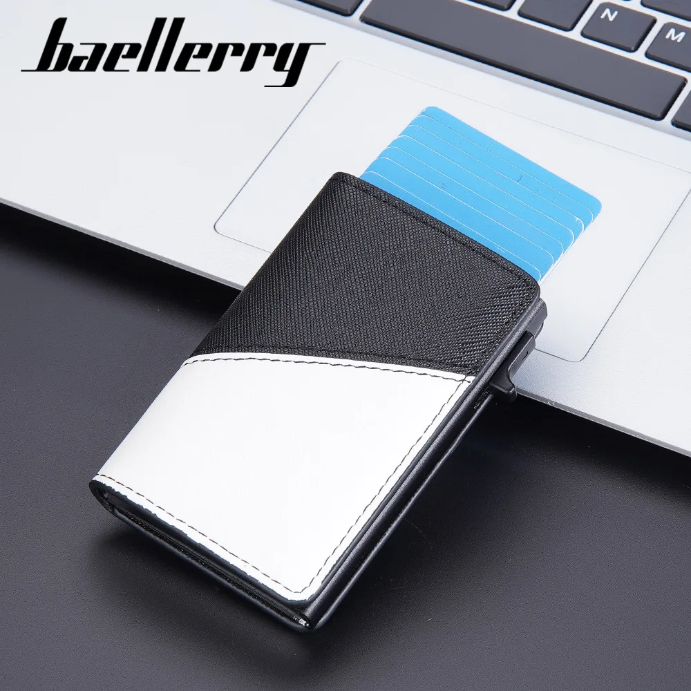 

baellerry pop up credit card holder RFID Blocking Minimalist Automatic pop up wallet metal Aluminum card holder pop up wallet