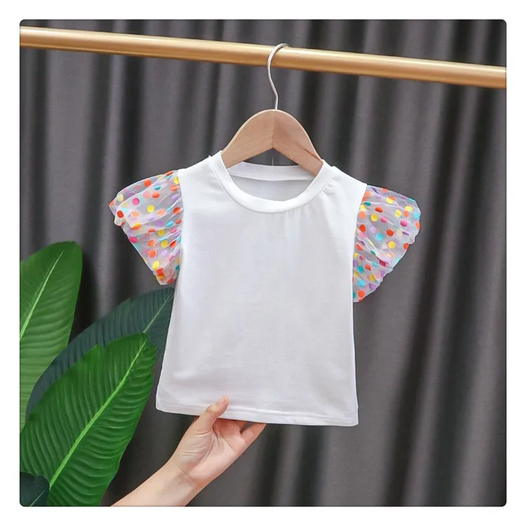 

2020 new kids white t shirt for baby girl, Picture colors