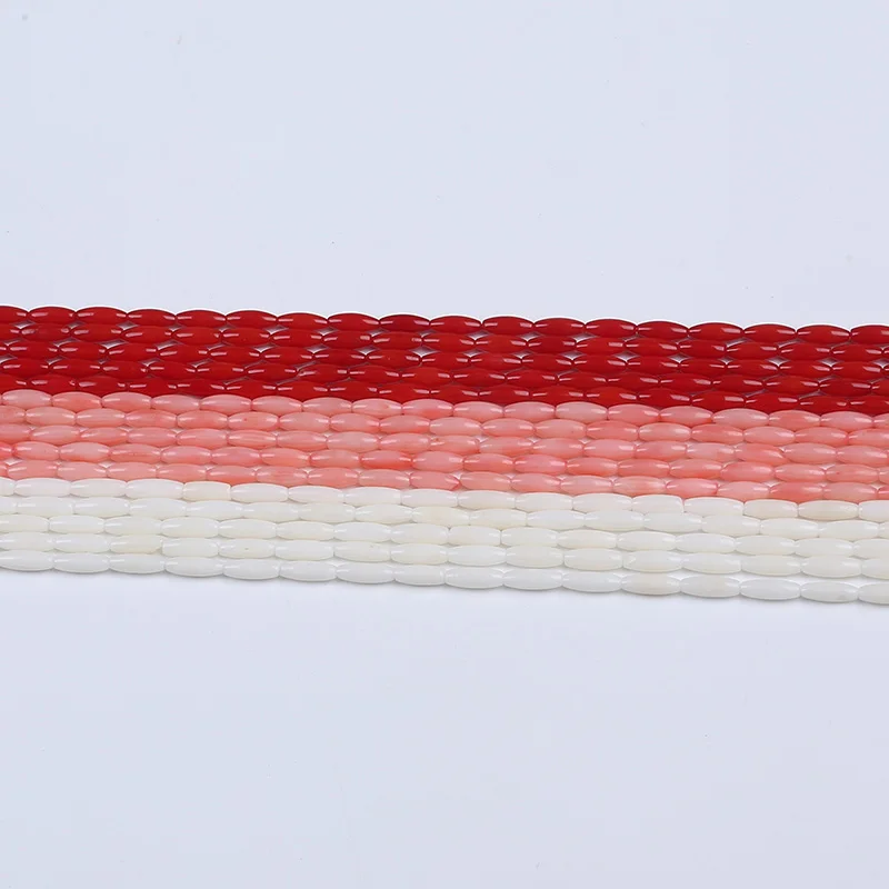 

3*9mm Wholesale High Quanlity Rice Shape Coral Beads For Jewelry Making, White,pink,red